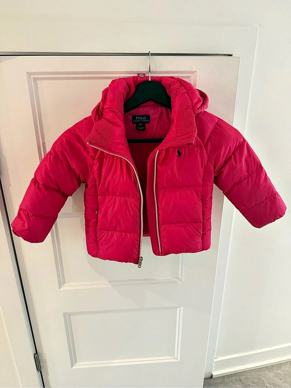 Polo Ralph Lauren Girls Hooded Puffer Jacket Pink Girls 3T